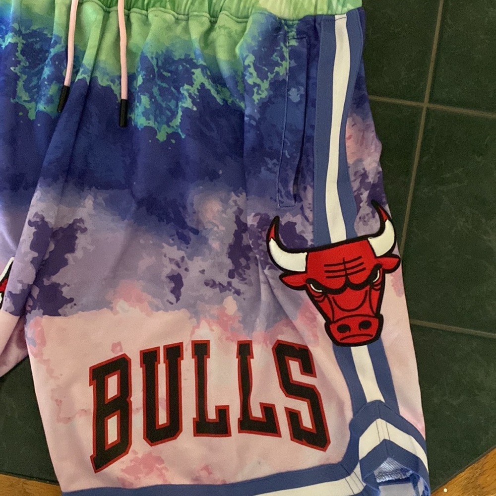 Multi Color Tie Die Bulls Shorts